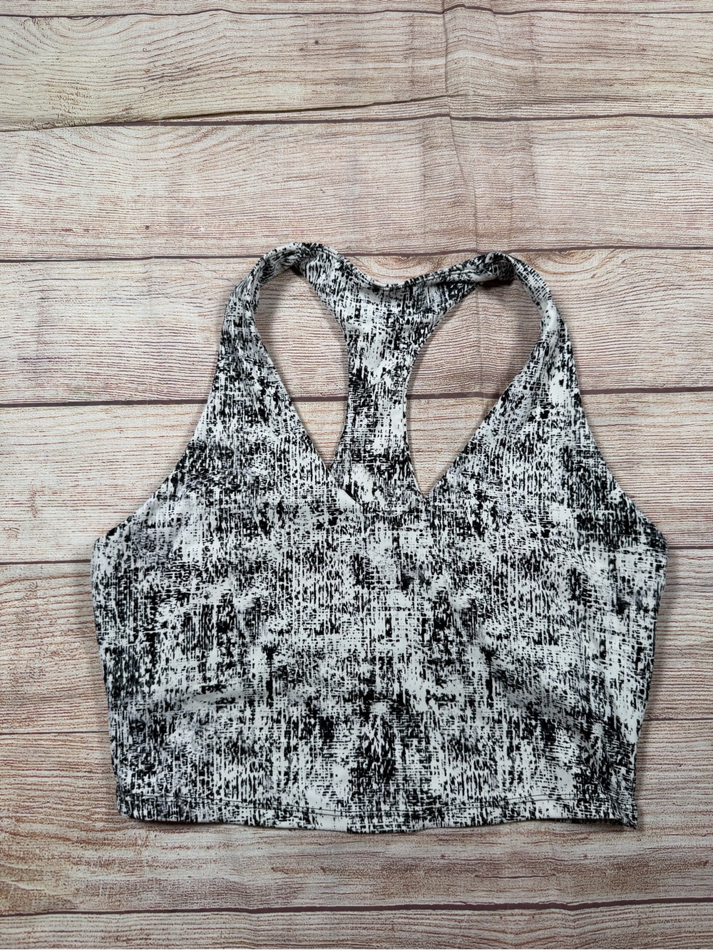 Lici Sport Black‎ & White Ribbed Racerback Crop Top